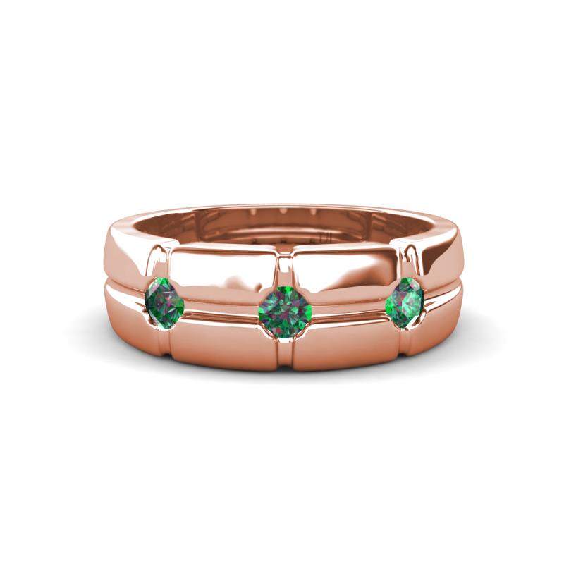 Isaac 0.28 ctw Created Alexandrite Cross Patterned Men Band (7.50 mm) 