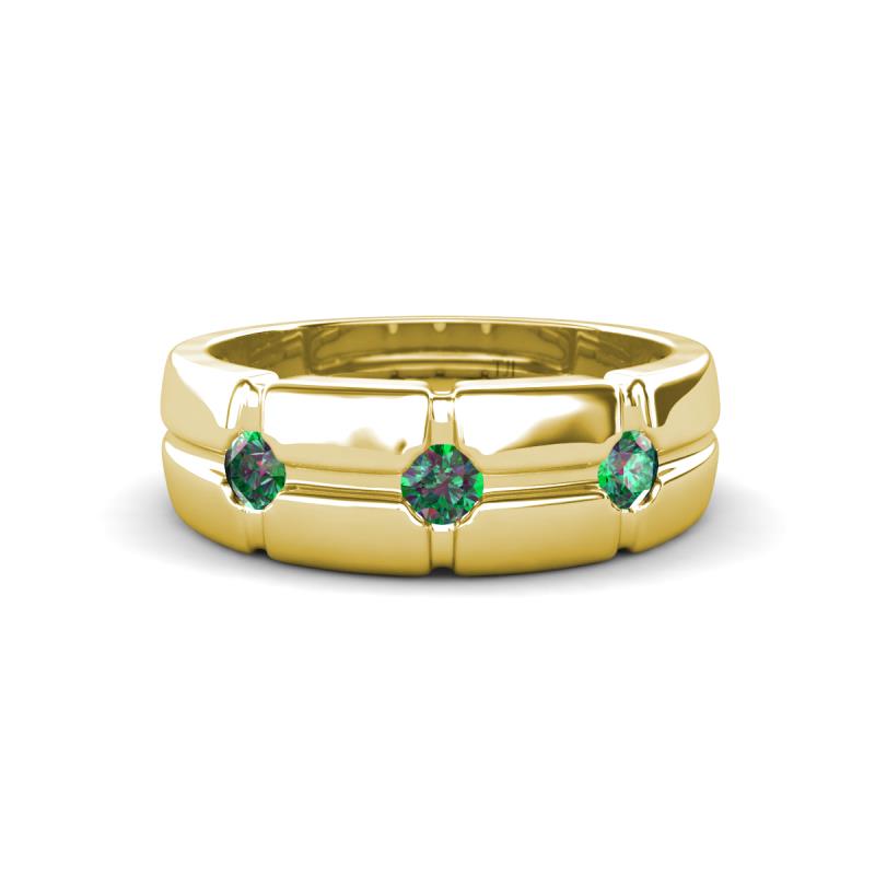 Isaac 0.28 ctw Created Alexandrite Cross Patterned Men Band (7.50 mm) 