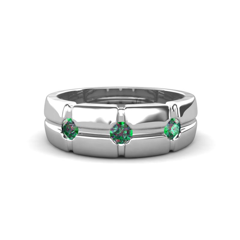 Isaac 0.28 ctw Created Alexandrite Cross Patterned Men Band (7.50 mm) 