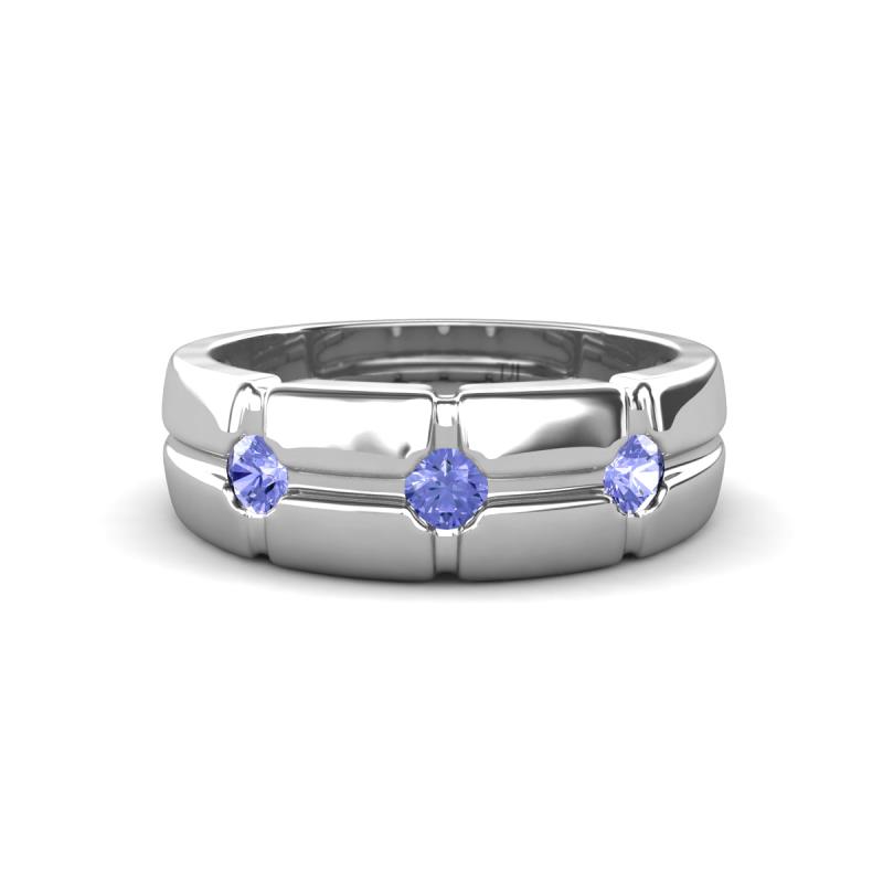 Isaac 0.24 ctw Tanzanite Cross Patterned Men Band (7.50 mm) 