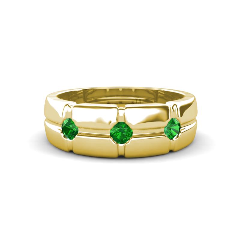 Isaac 0.28 ctw Green Garnet Cross Patterned Men Band (7.50 mm) 