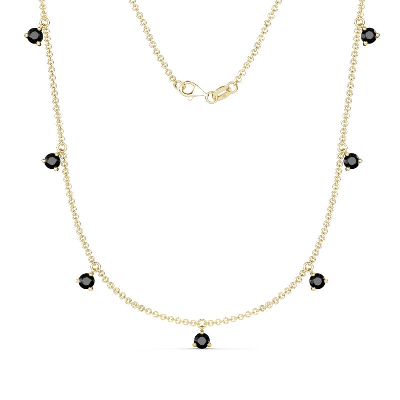 Zuria 0.77 ctw Black Diamond (7 stn/3mm) Women Drop Station Necklace 
