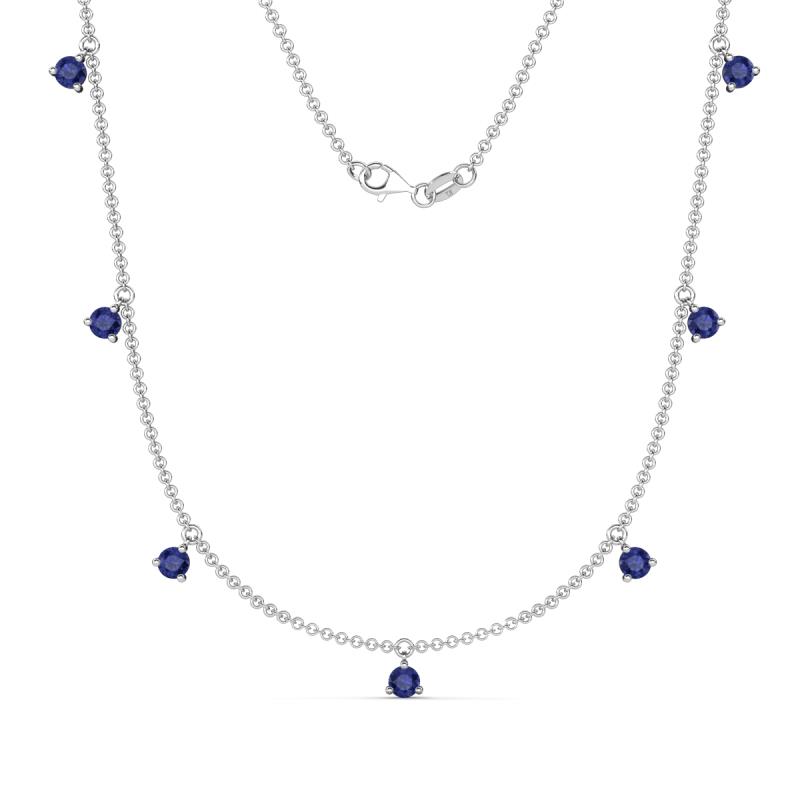 Zuria 0.56 ctw Iolite (7 stn/3mm) Women Drop Station Necklace 