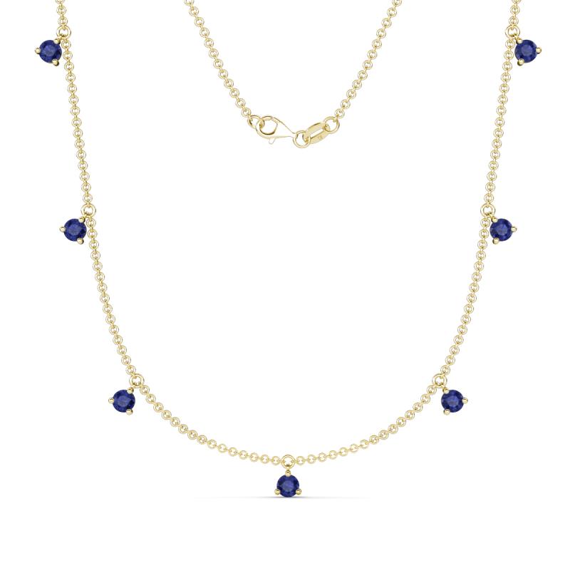 Zuria 0.56 ctw Iolite (7 stn/3mm) Women Drop Station Necklace 