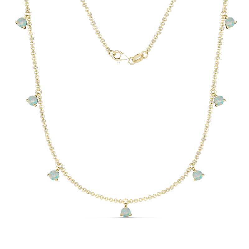Zuria 0.42 ctw Opal (7 stn/3mm) Women Drop Station Necklace 