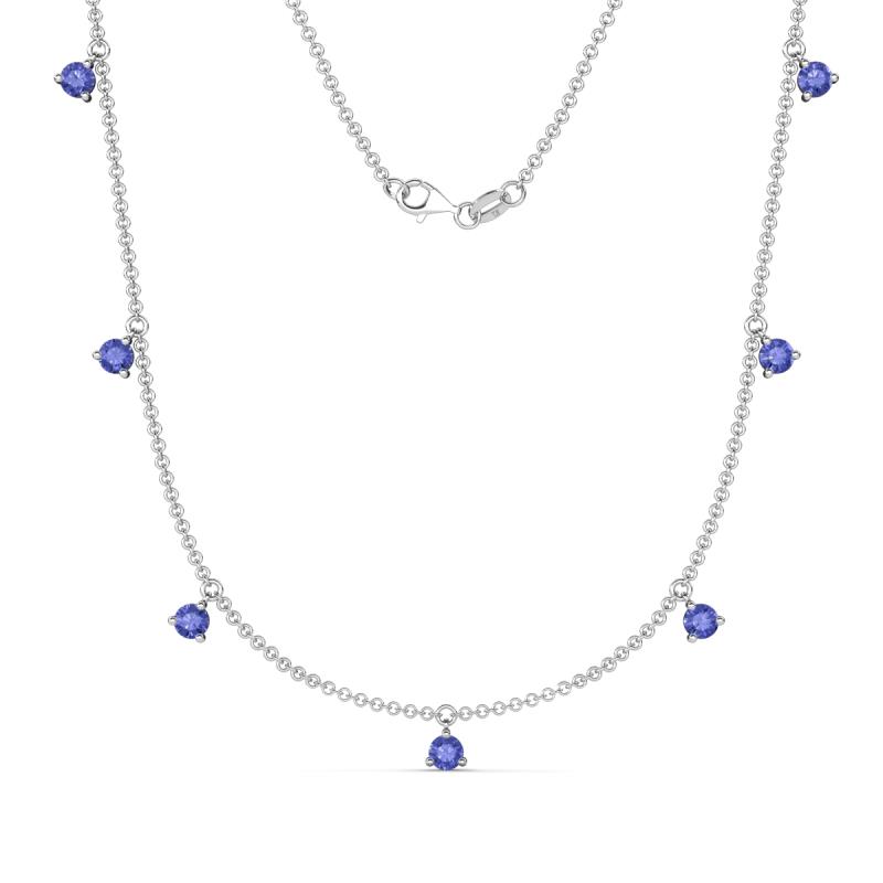 Zuria 0.63 ctw Tanzanite (7 stn/3mm) Women Drop Station Necklace 