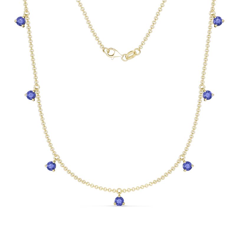 Zuria 0.63 ctw Tanzanite (7 stn/3mm) Women Drop Station Necklace 