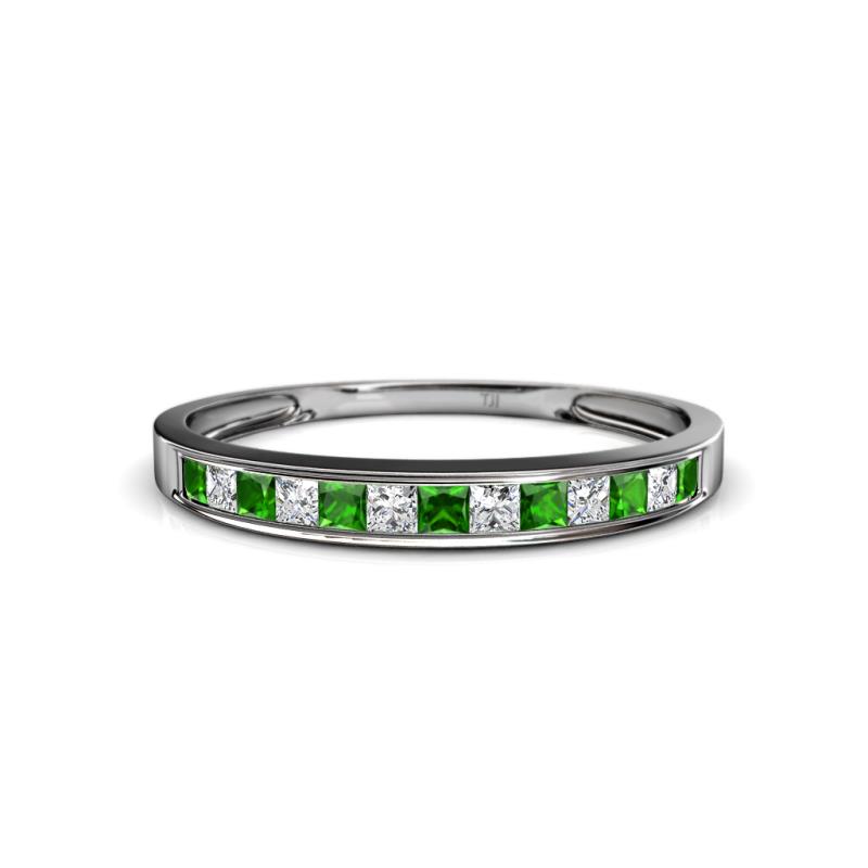 Aqilia 0.71 ctw Green Garnet and Lab Grown Diamond 2.00 mm Wedding Band 