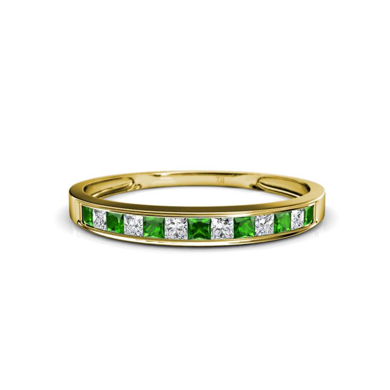 Aqilia 0.71 ctw Green Garnet and Lab Grown Diamond 2.00 mm Wedding Band 