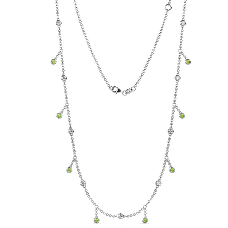Belina 0.56 ctw (17 Stn/2mm) Round Peridot and Lab Grown Diamond Drop Station Necklace 