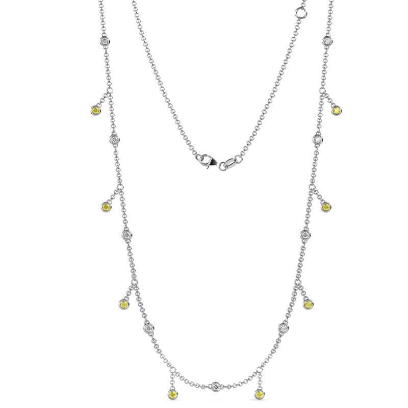Belina 0.51 ctw (17 Stn/2mm) Round Yellow Sapphire and Lab Grown Diamond Drop Station Necklace 