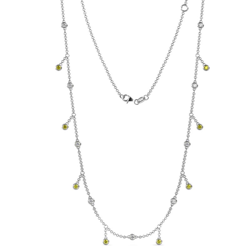 Belina 0.51 ctw (17 Stn/2mm) Round Yellow Diamond and Lab Grown Diamond Drop Station Necklace 