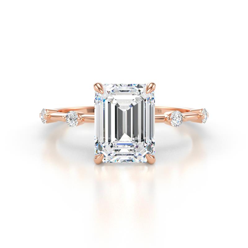 Nuria 2.61 ctw IGI Certified Emerald Shape Lab Grown Diamond  (9X6 mm) accented Natural Diamonds Engagement Ring 