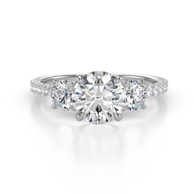 Triandra 2.33 ctw IGI Certified Lab Grown Diamond (7.00 mm) Three stone Engagement Ring 
