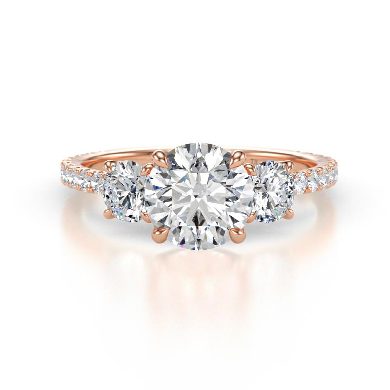 Triandra 2.33 ctw IGI Certified Lab Grown Diamond (7.00 mm) Three stone Engagement Ring 