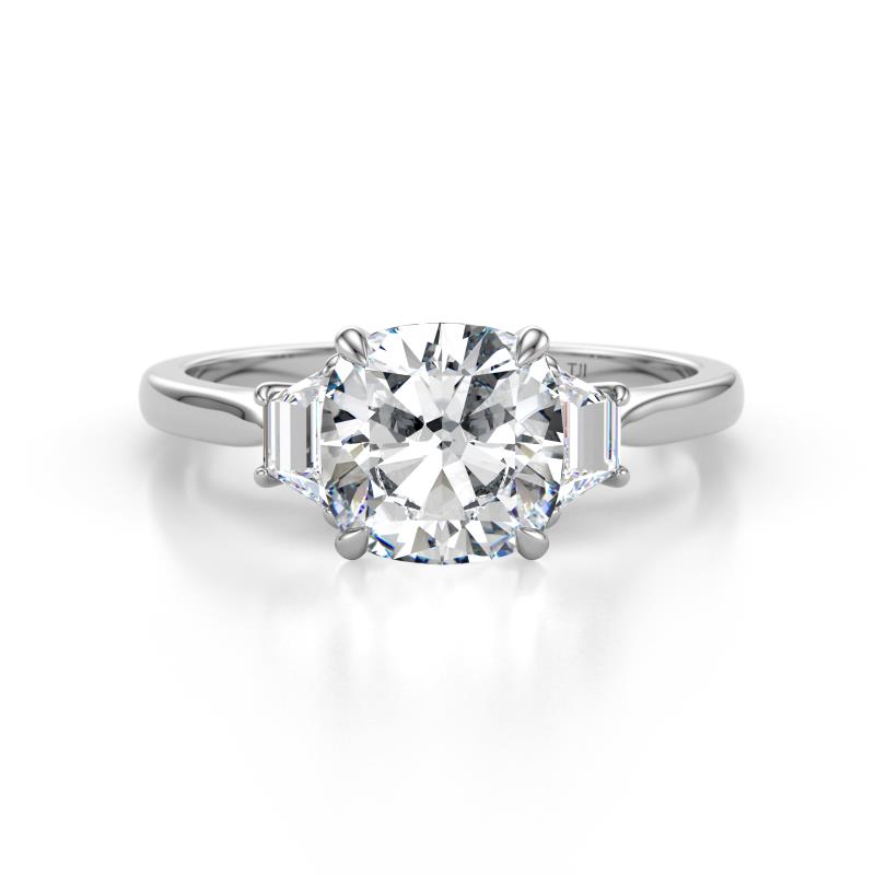 Triada 2.34 ctw IGI Certified Lab Grown Diamond Cushion Shape (7 mm) Three Stone Engagement Ring 