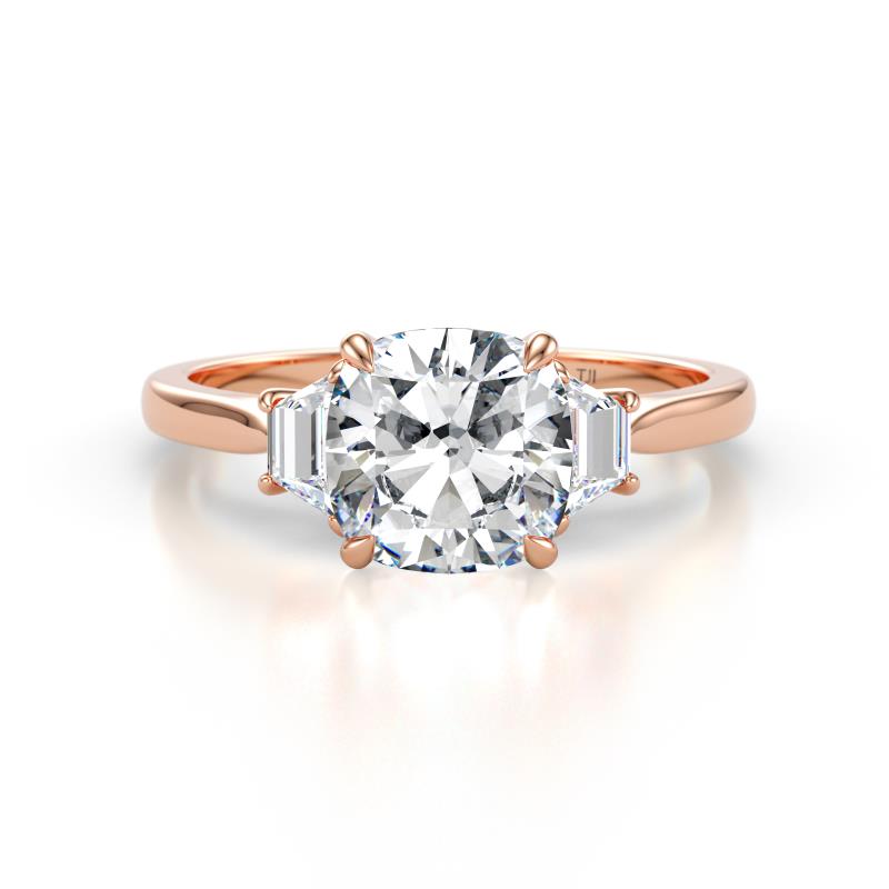 Triada 2.34 ctw IGI Certified Lab Grown Diamond Cushion Shape (7 mm) Three Stone Engagement Ring 