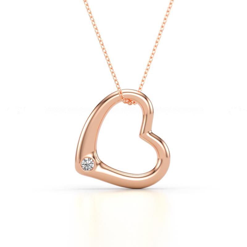 Valentina Lab Grown Diamond Open Floating Heart Women Pendant Necklace 