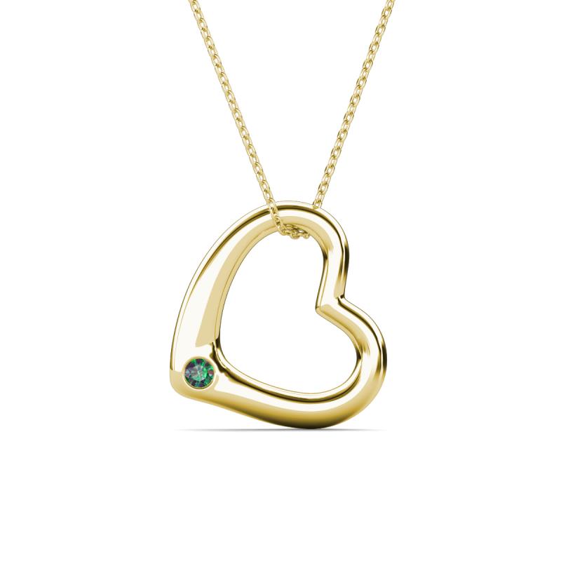 Valentina Created Alexandrite Open Floating Heart Women Pendant Necklace 