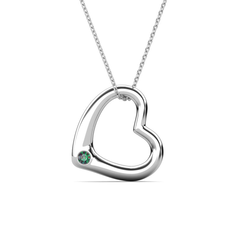 Valentina Created Alexandrite Open Floating Heart Women Pendant Necklace 