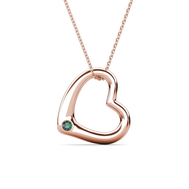 Valentina Created Alexandrite Open Floating Heart Women Pendant Necklace 