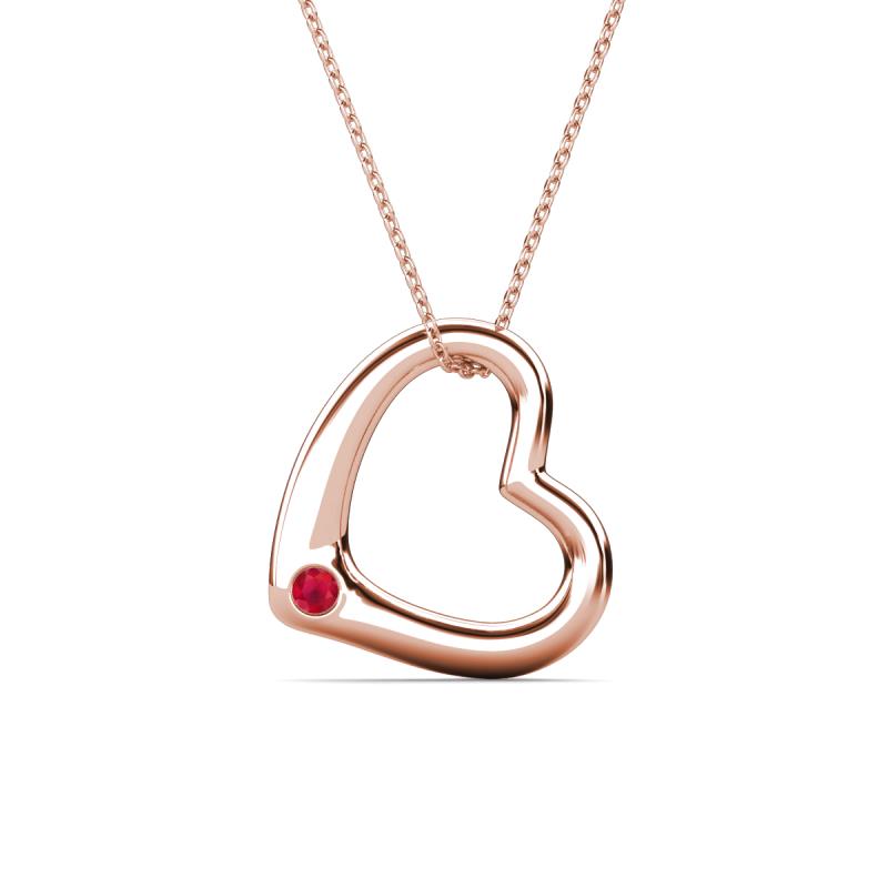 Valentina Ruby Open Floating Heart Women Pendant Necklace 