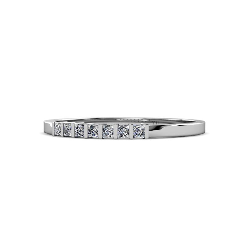 Abila 0.35 ctw (2.00 mm) Princess Cut Lab Grown Diamonds 7 Stone Wedding Band 