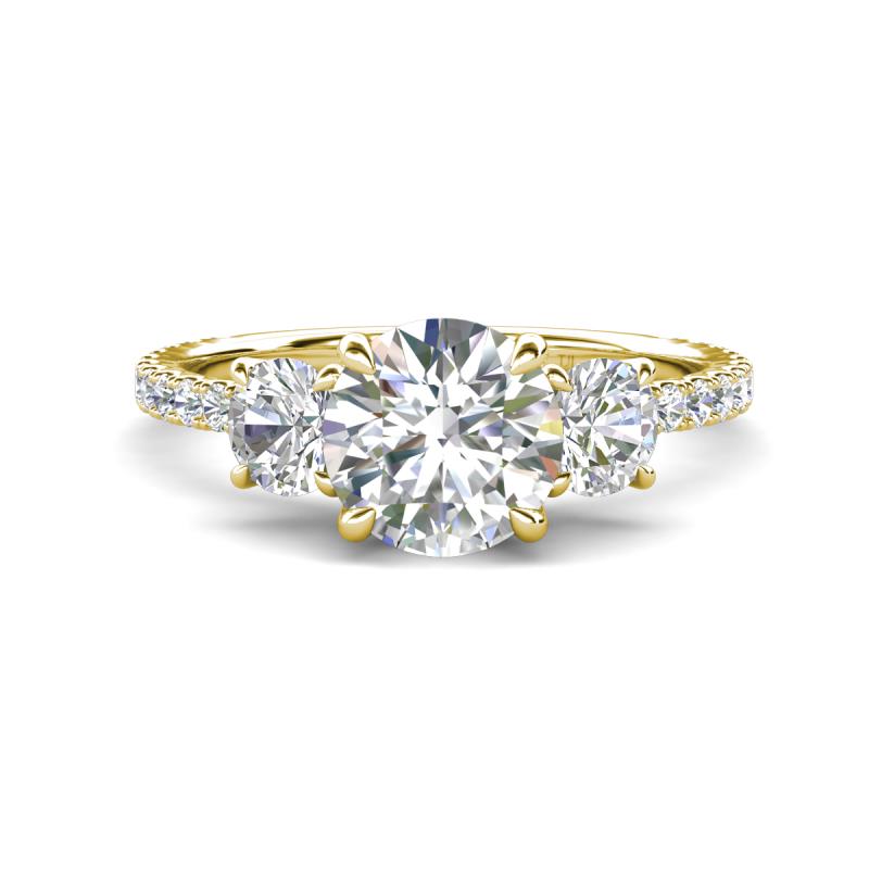 Triandra 2.03 ctw Moissanite (7.00 mm) Three stone Engagement Ring 