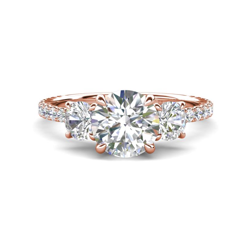 Triandra 2.03 ctw Moissanite (7.00 mm) Three stone Engagement Ring 