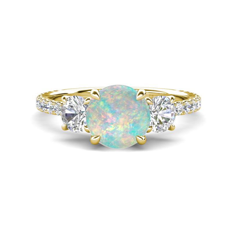 Triandra 1.73 ctw Opal (7.00 mm) Three stone Engagement Ring 