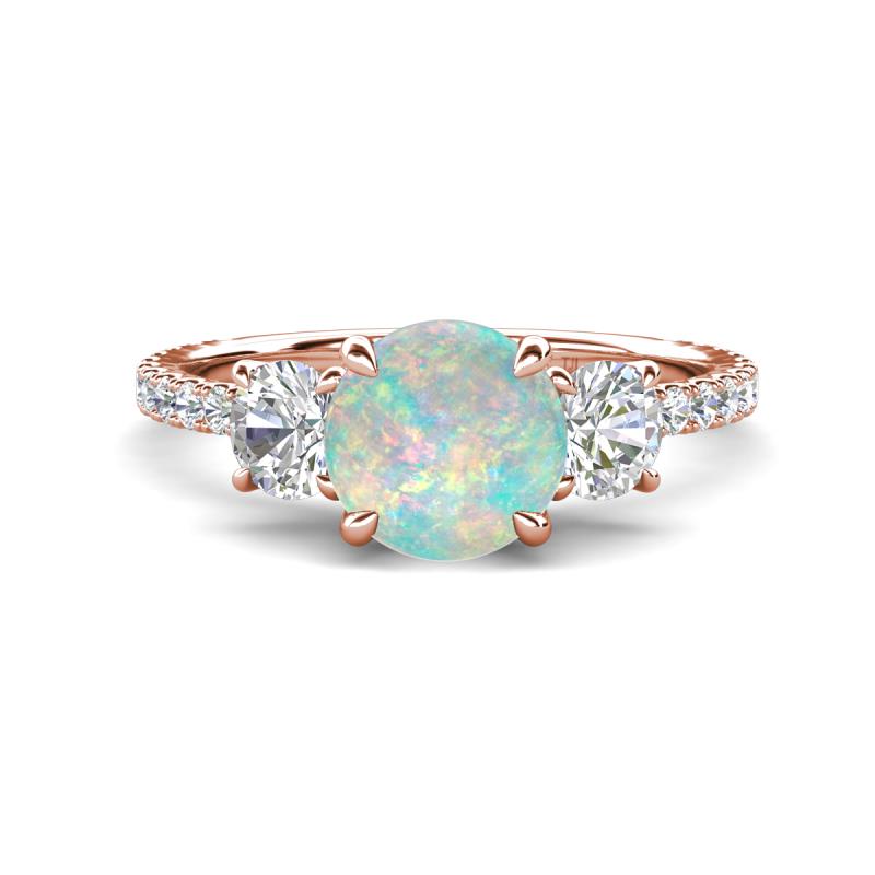 Triandra 1.73 ctw Opal (7.00 mm) Three stone Engagement Ring 