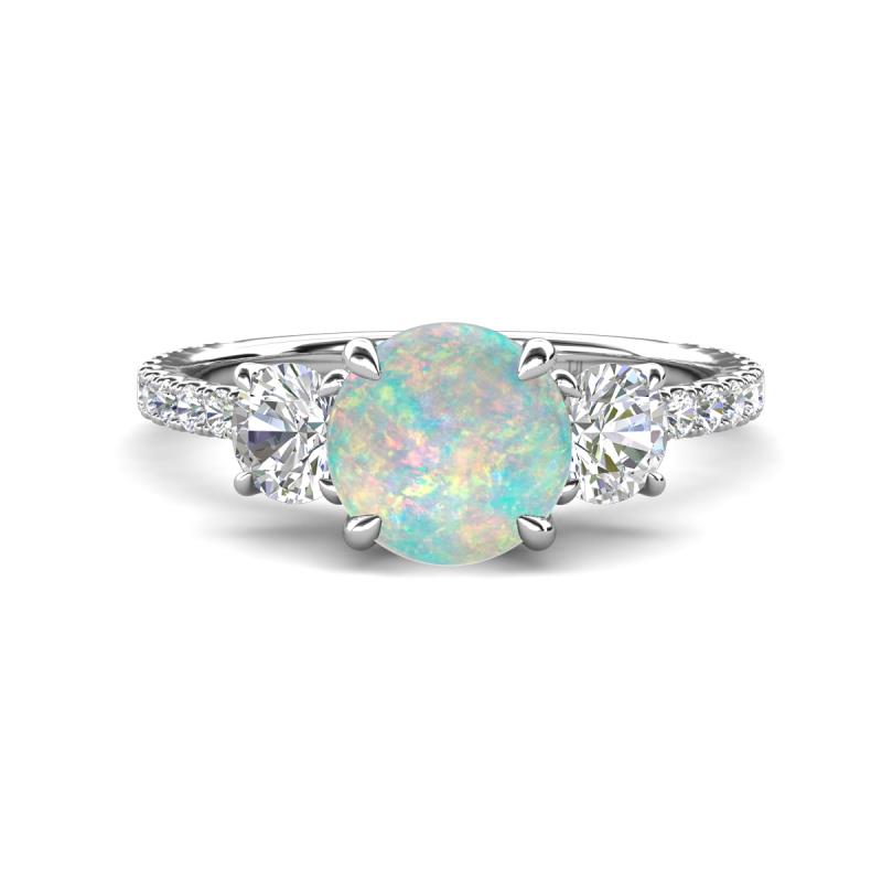 Triandra 1.73 ctw Opal (7.00 mm) Three stone Engagement Ring 