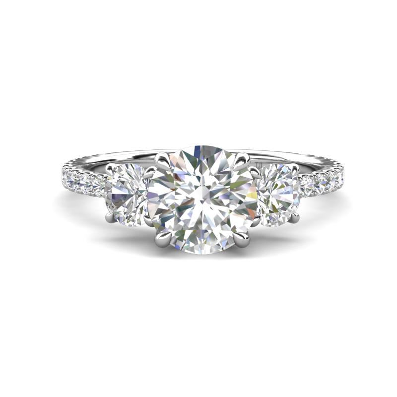 Triandra 2.03 ctw Moissanite (7.00 mm) Three stone Engagement Ring 