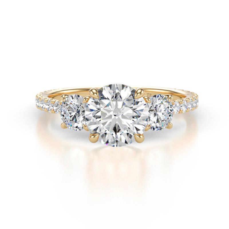 Triandra 2.33 ctw IGI Certified Lab Grown Diamond (7.00 mm) Three stone Engagement Ring 