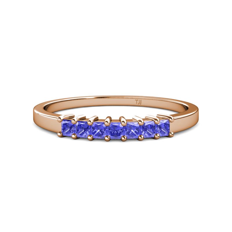 Evia 0.70 ctw Tanzanite (2.50 mm) Seven Stone Wedding Band 