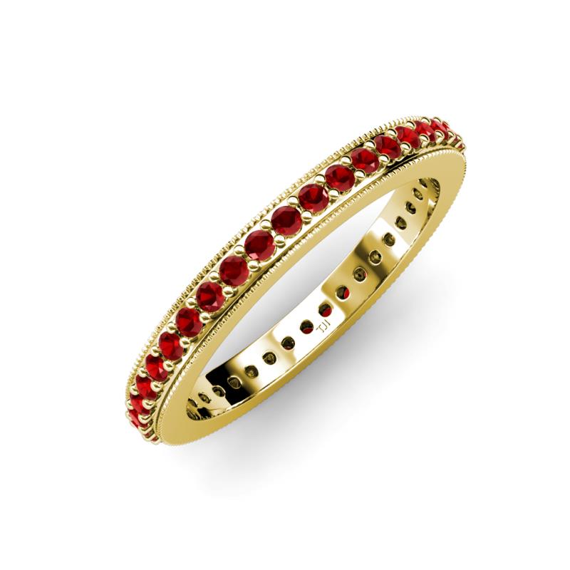 Caitlin Red Garnet Eternity Band 