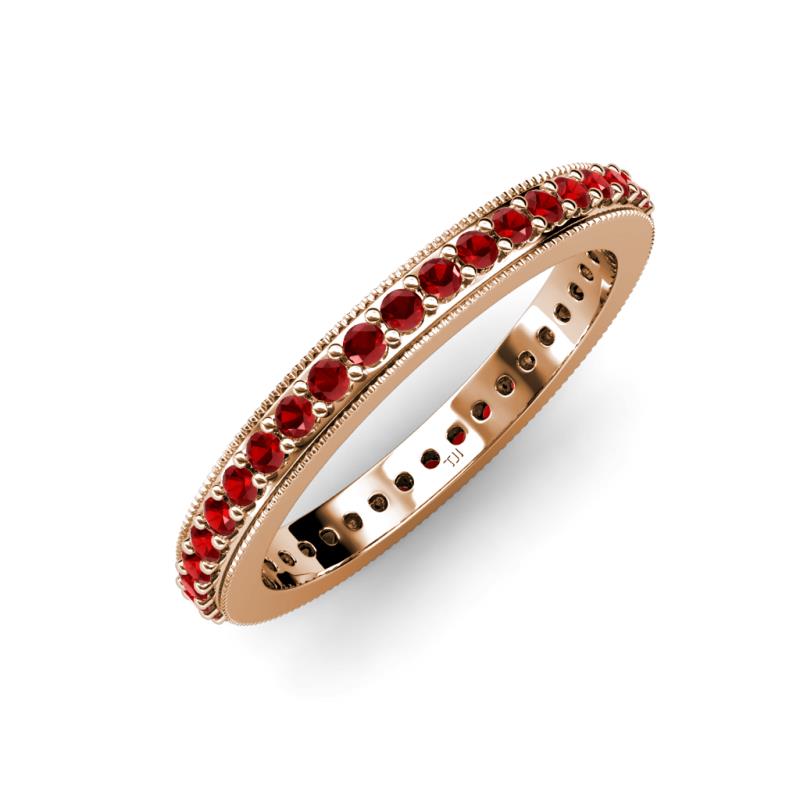 Caitlin Red Garnet Eternity Band 