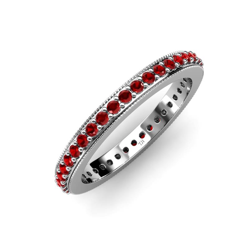 Caitlin Red Garnet Eternity Band 