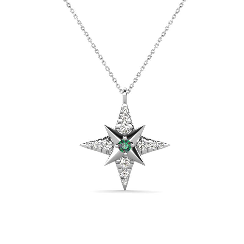 Astra Created Alexandrite With Natural Diamonds Pole Star Pendant 