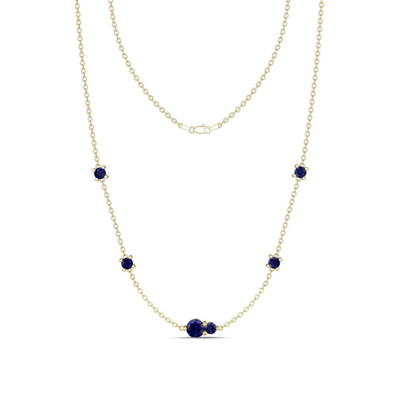 Linea 0.63 ctw Blue Sapphire (4 mm) Women Station Necklace 