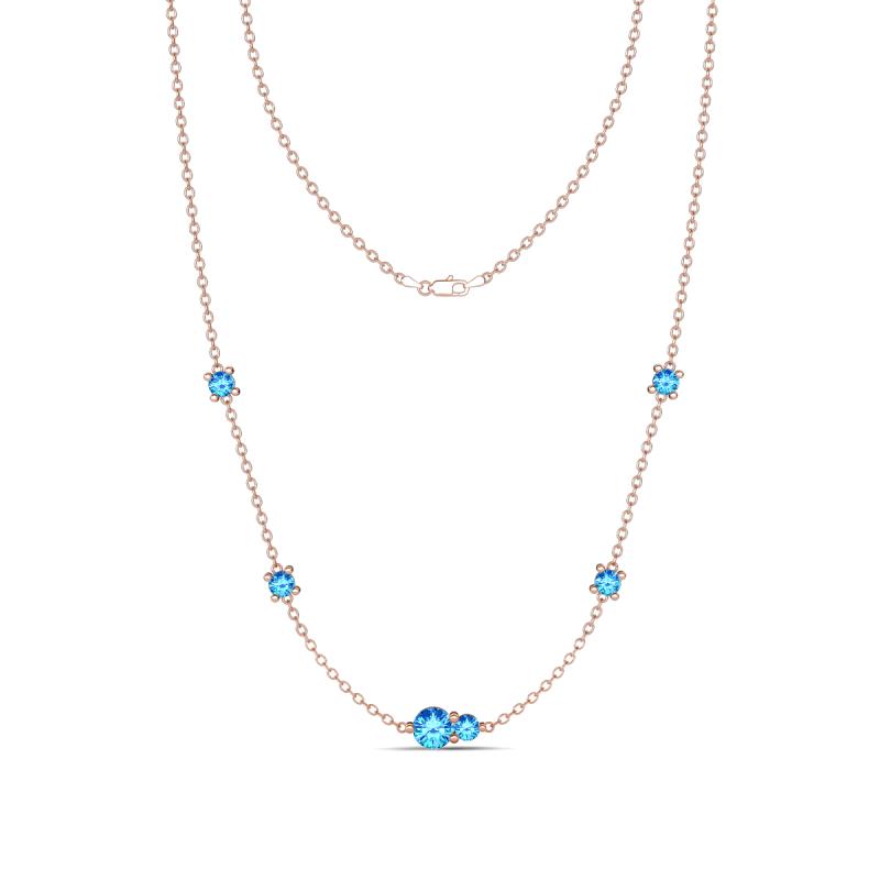 Linea 0.47 ctw Blue Topaz (4 mm) Women Station Necklace 