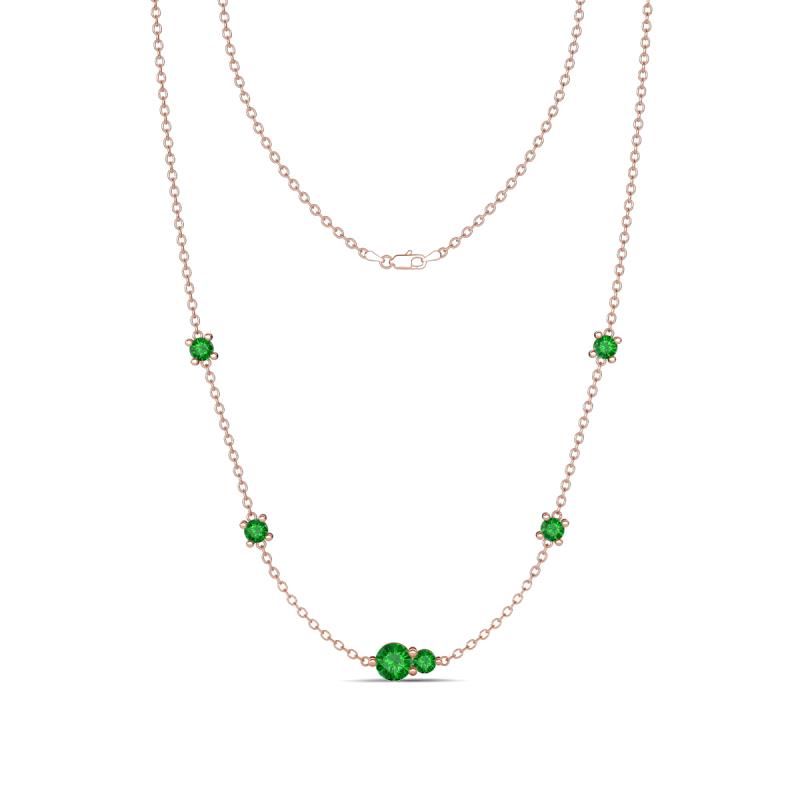 Linea 0.63 ctw Green Garnet (4 mm) Women Station Necklace 