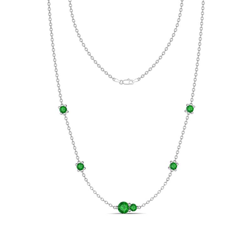 Linea 0.63 ctw Green Garnet (4 mm) Women Station Necklace 