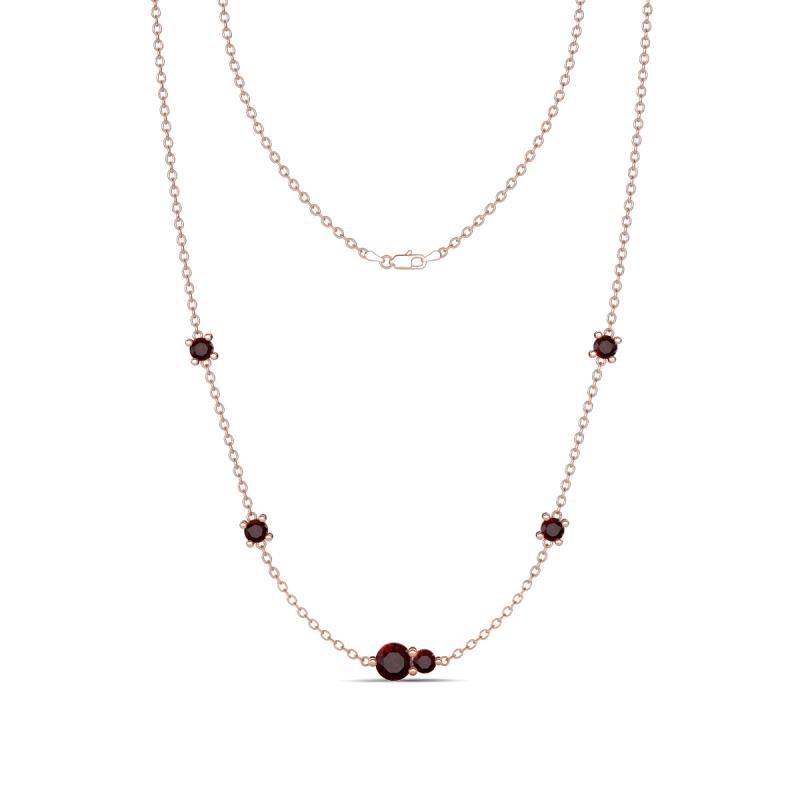 Linea 0.66 ctw Red Garnet (4 mm) Women Station Necklace 