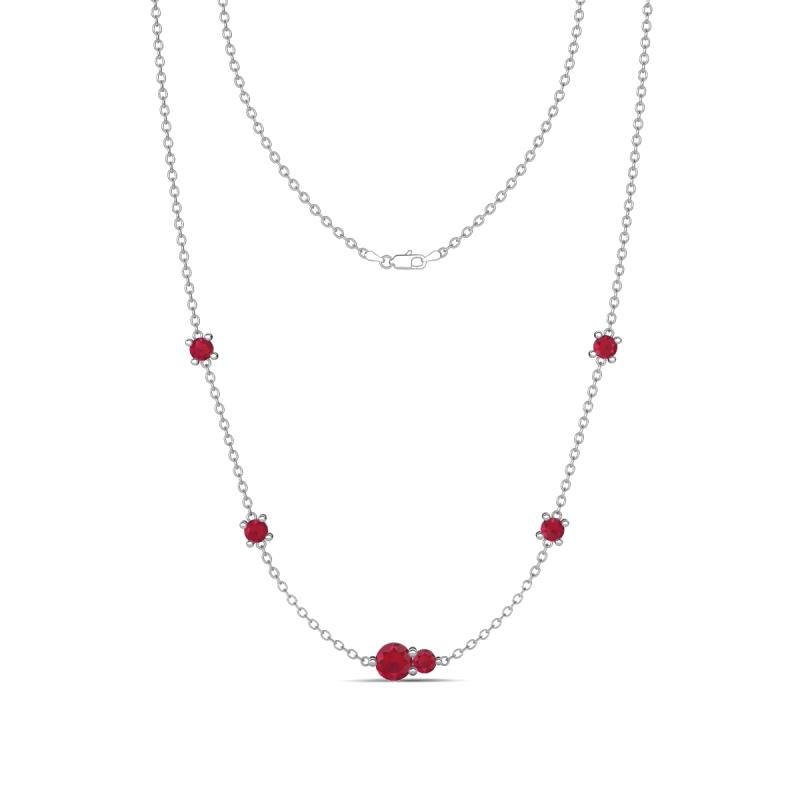 Linea 0.56 ctw Ruby (4 mm) Women Station Necklace 