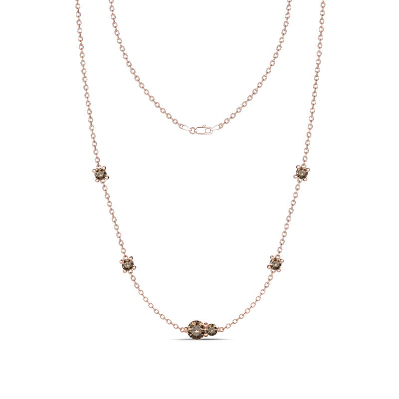Linea 0.54 ctw Smoky Quartz (4 mm) Women Station Necklace 