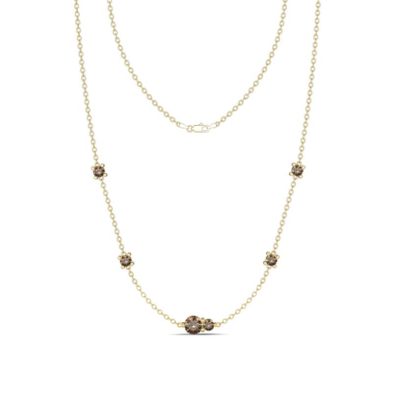 Linea 0.54 ctw Smoky Quartz (4 mm) Women Station Necklace 
