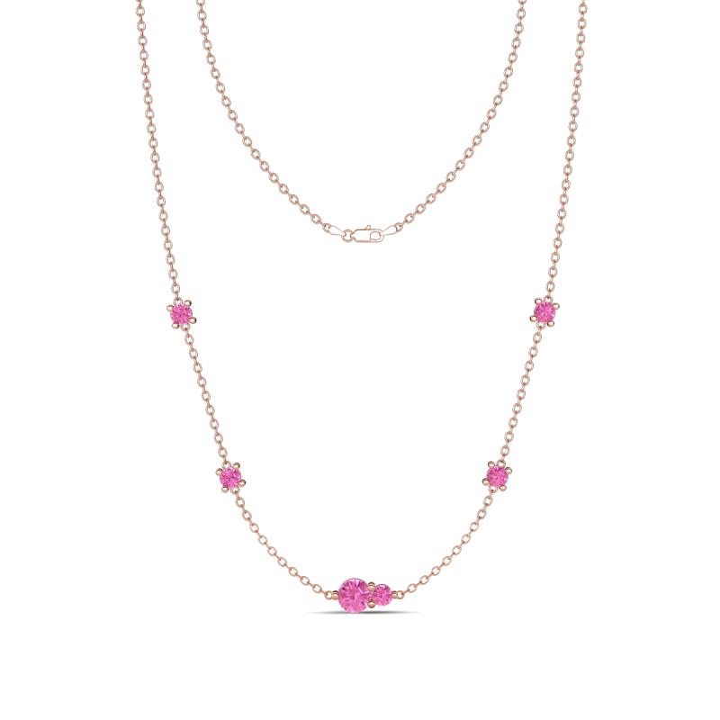 Linea 0.61 ctw Pink Sapphire (4 mm) Women Station Necklace 
