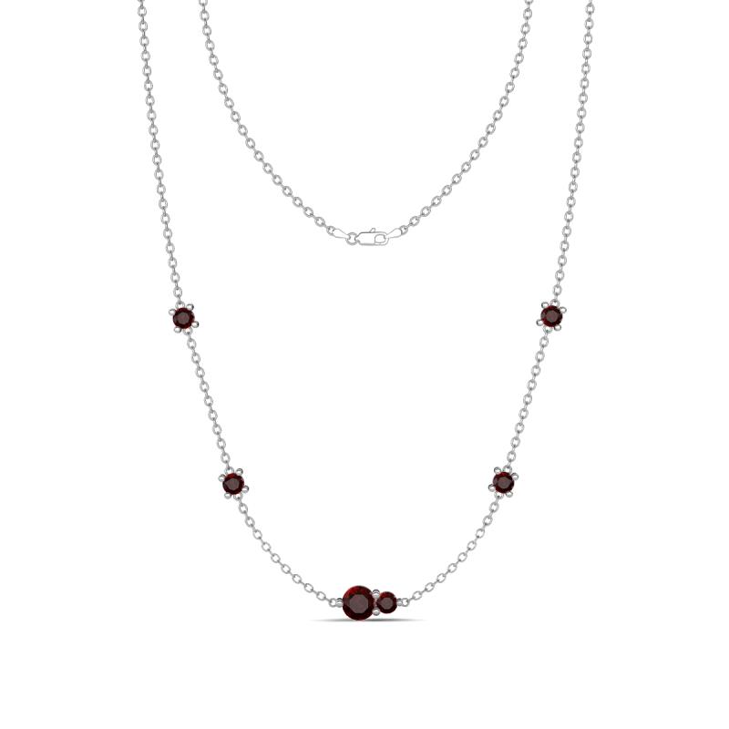 Linea 0.66 ctw Red Garnet (4 mm) Women Station Necklace 