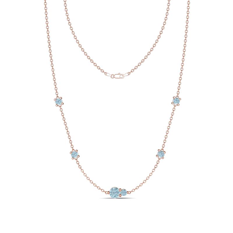 Linea 0.40 ctw Aquamarine (4 mm) Women Station Necklace 